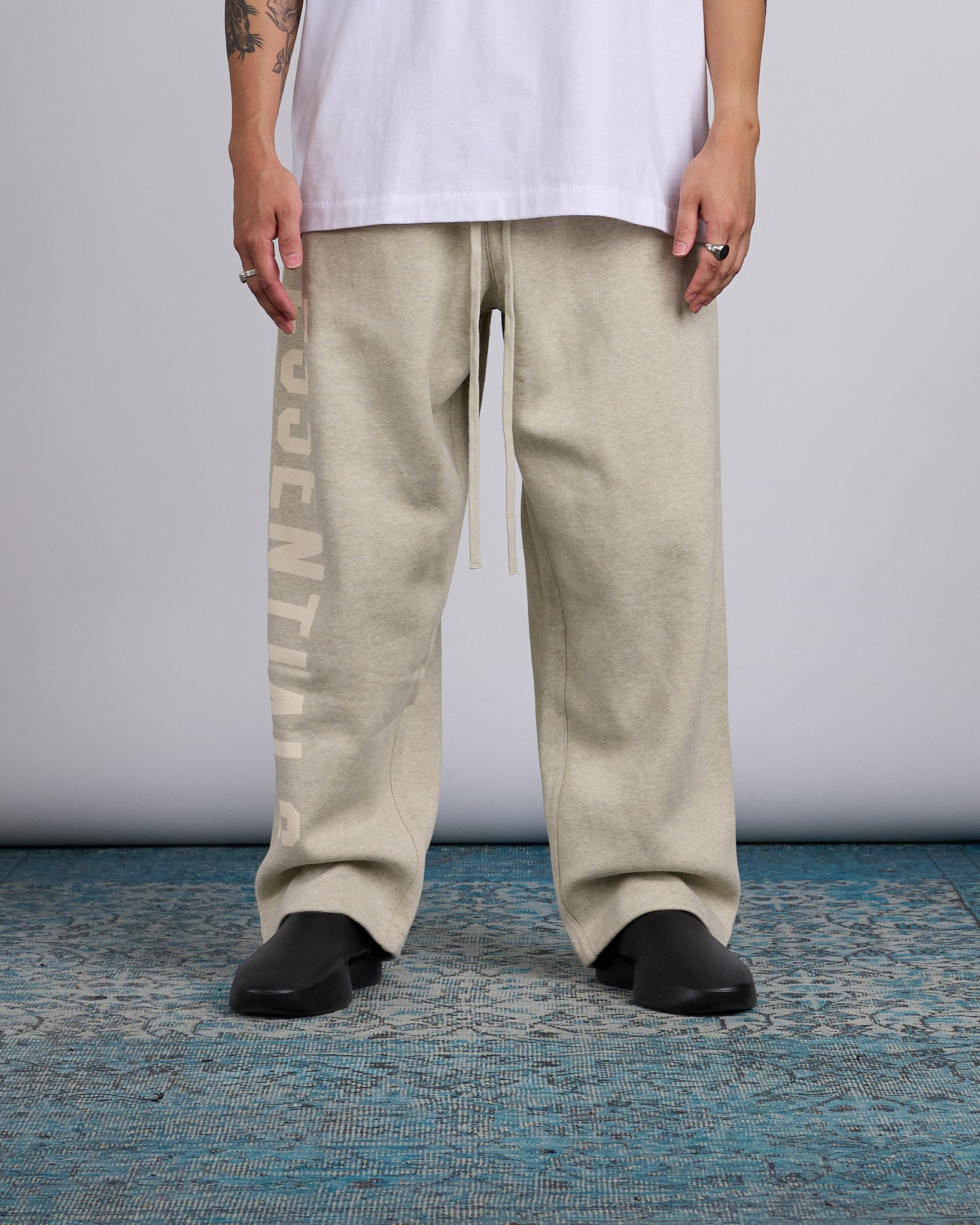 Fear of God Essentials Big Logo Lounge Sweatpant Heather Stone