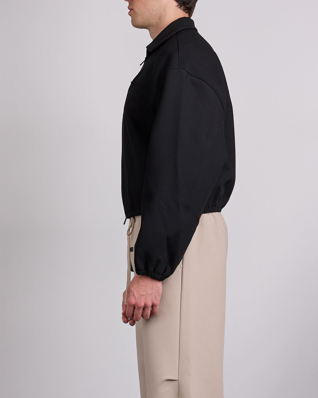 Fear of God Essentials Bonded Canvas Zip Jacket Jet Black