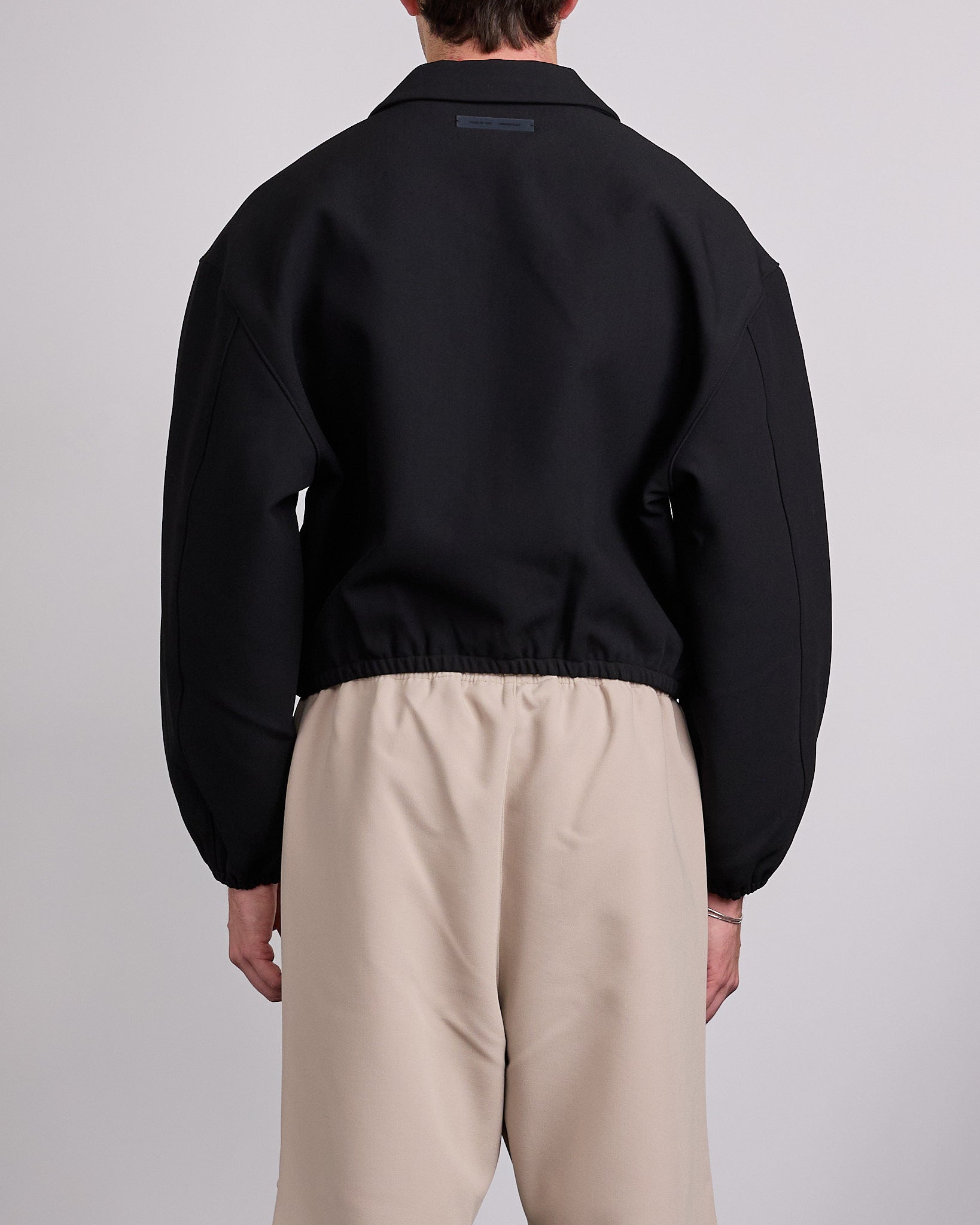 Fear of God Essentials Bonded Canvas Zip Jacket Jet Black – LESS 17