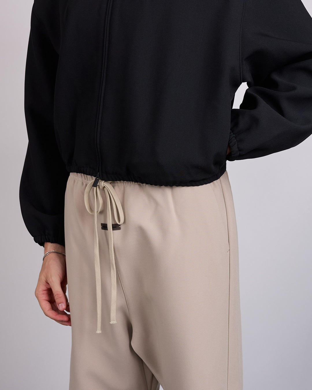 Fear of God Essentials Bonded Canvas Zip Jacket Jet Black