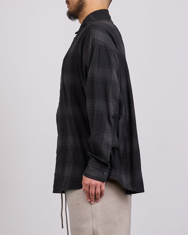 Fear of God Essentials Button-Down Shirt Overdye Vintage Black Plaid
