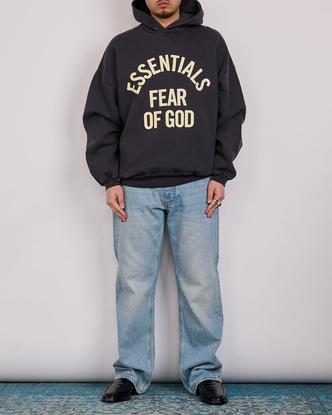 Fear of God Essentials Campus 90's Arch Hoodie Faded Black