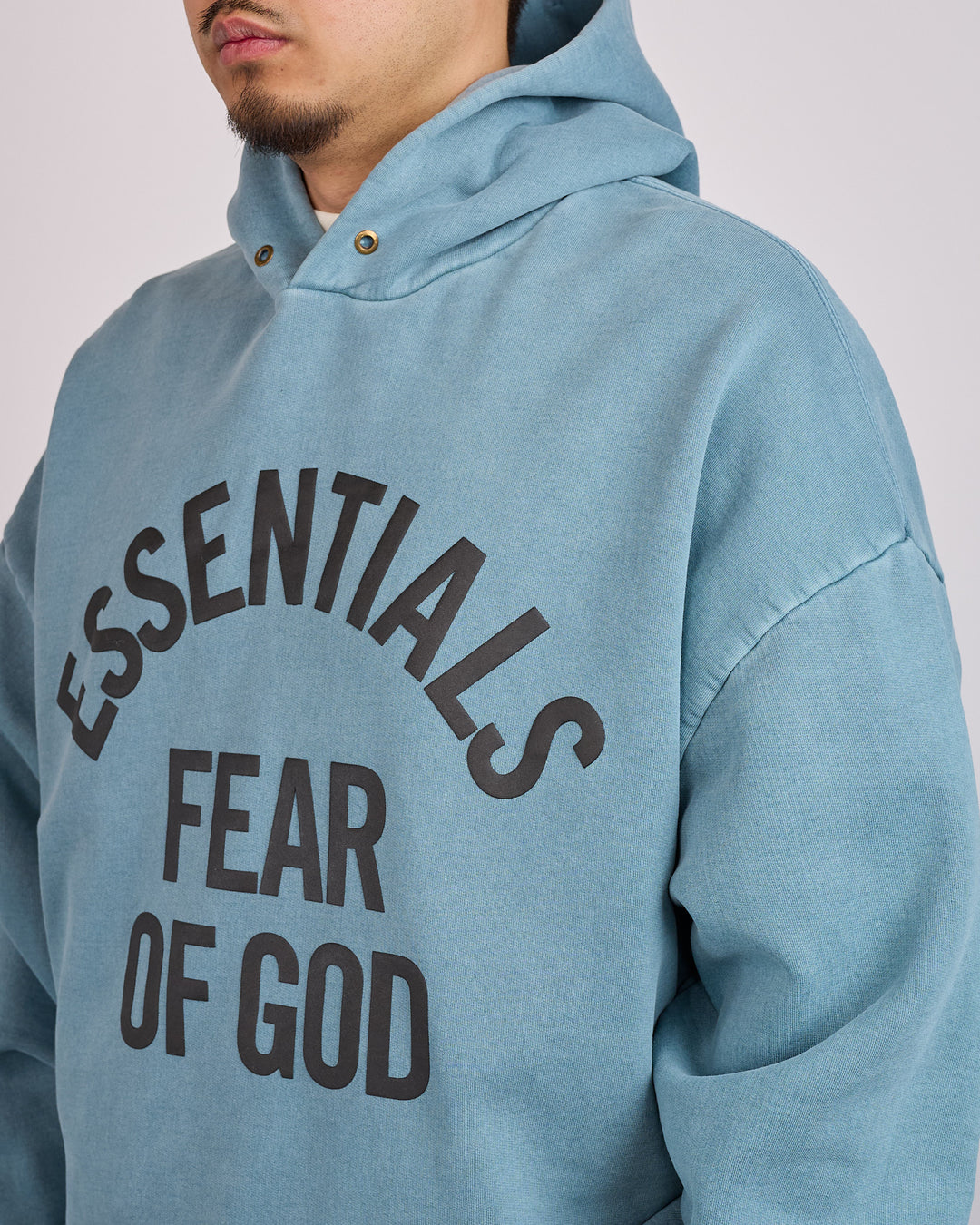 Fear of God Essentials Campus 90's Arch Hoodie Faded Coastal