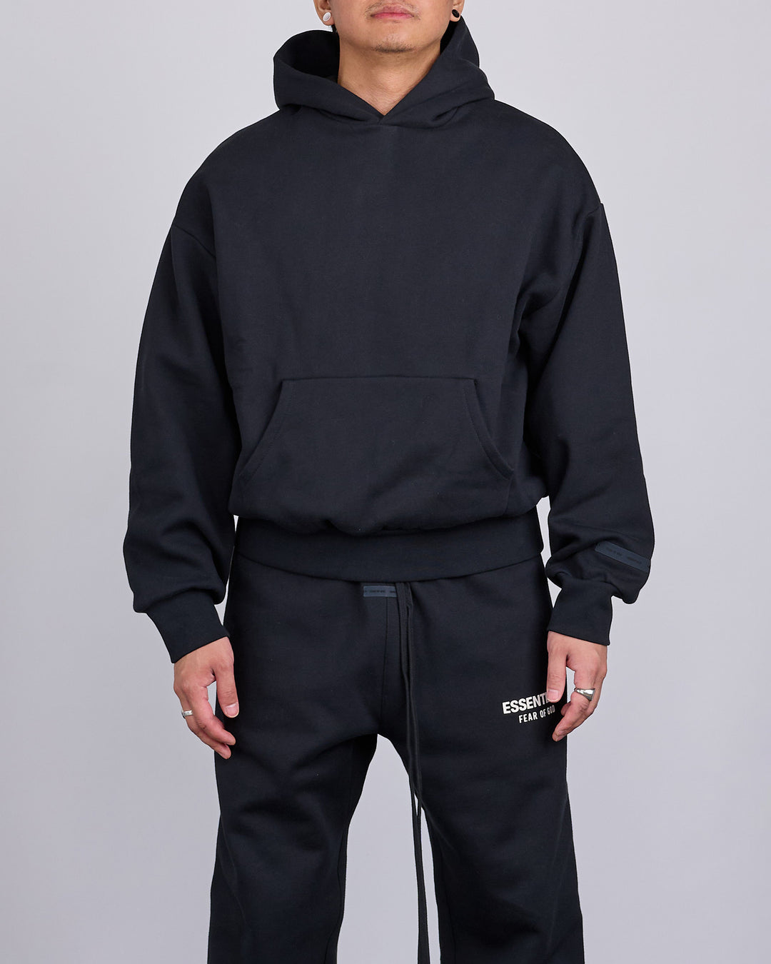 Fear of God Essentials Classic Hoodie Bevel Jet Black – LESS 17
