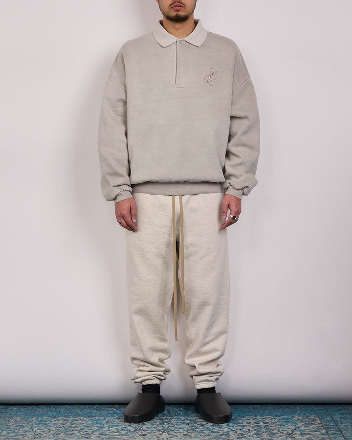 Fear of God Essentials Classic Polo Sweatshirt Smoke Grey