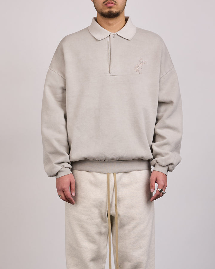Fear of God Essentials Classic Polo Sweatshirt Smoke Grey
