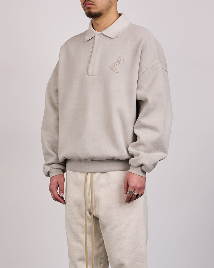 Fear of God Essentials Classic Polo Sweatshirt Smoke Grey
