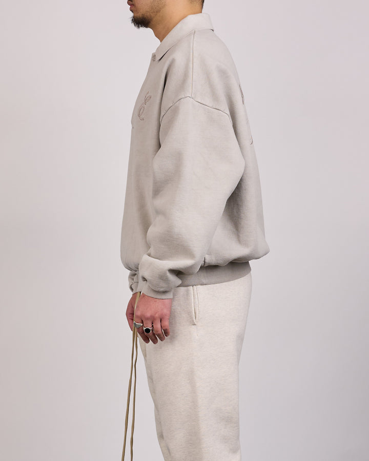 Fear of God Essentials Classic Polo Sweatshirt Smoke Grey