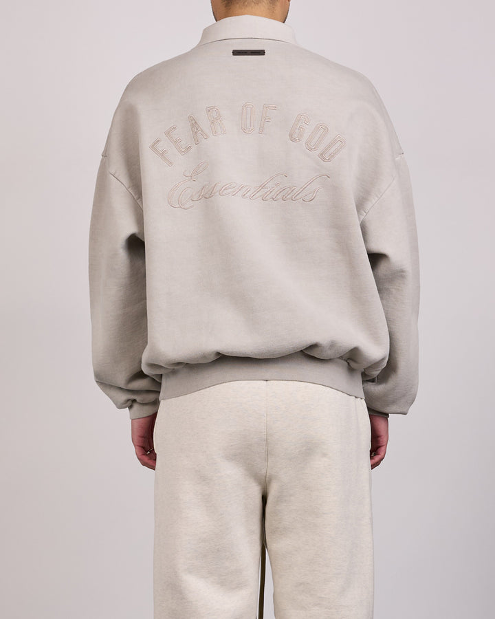 Fear of God Essentials Classic Polo Sweatshirt Smoke Grey