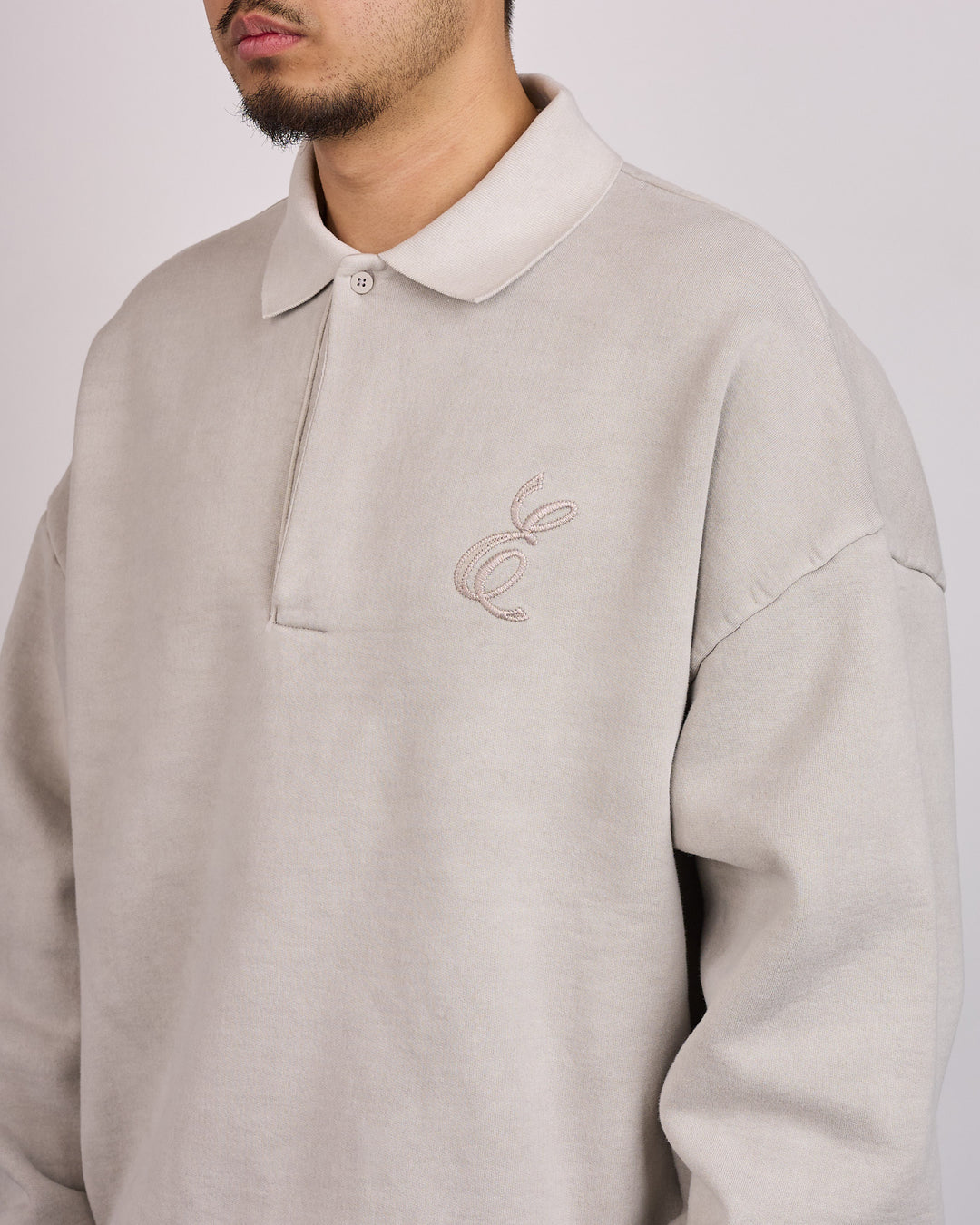 Fear of God Essentials Classic Polo Sweatshirt Smoke Grey