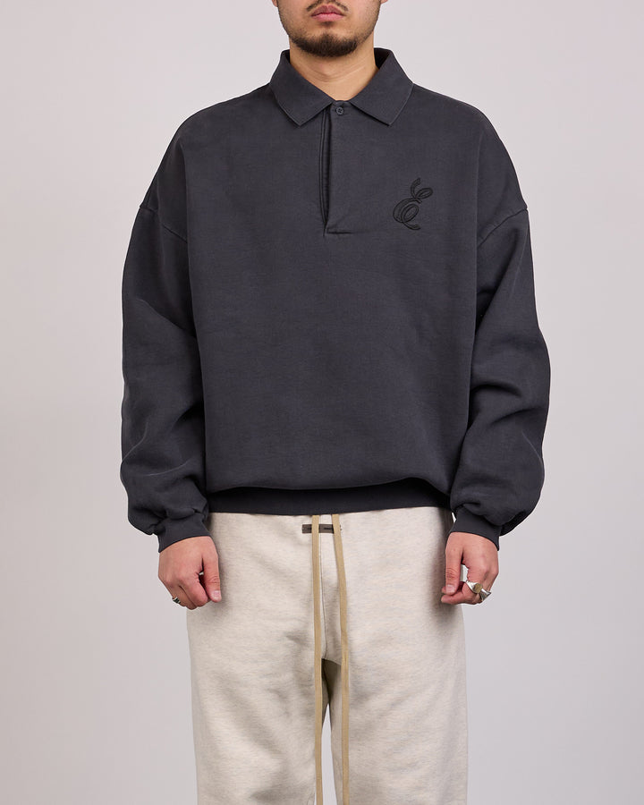 Fear of God Essentials Classic Polo Sweatshirt Vintage Black