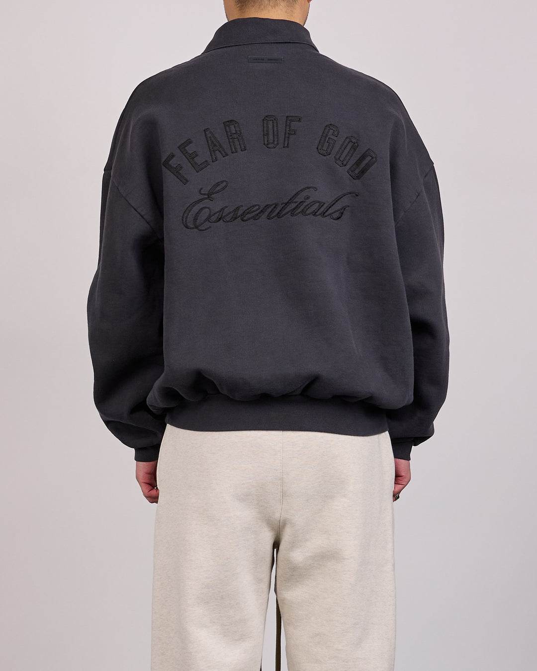 Fear of God Essentials Classic Polo Sweatshirt Vintage Black