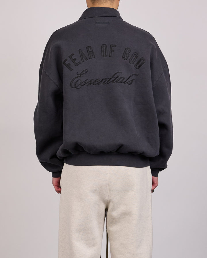Fear of God Essentials Classic Polo Sweatshirt Vintage Black