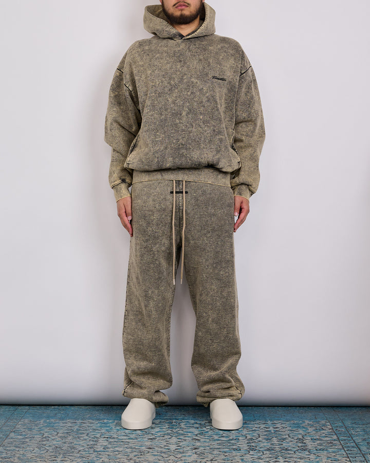 Fear of God Essentials Classic Raglan Hoodie Sulphur Black Cloud Wash