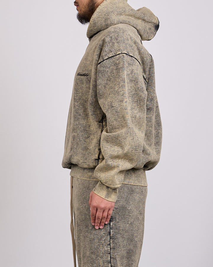 Fear of God Essentials Classic Raglan Hoodie Sulphur Black Cloud Wash