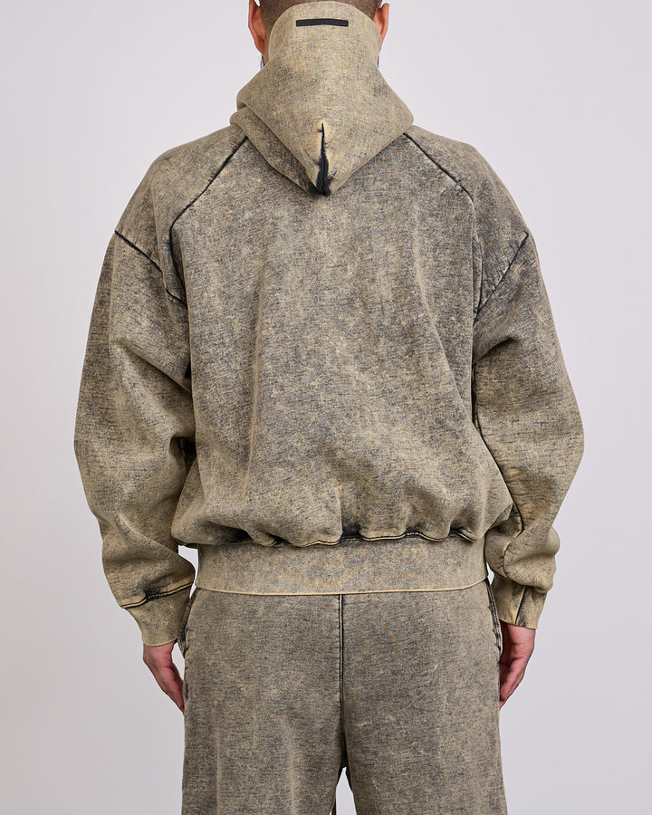 Fear of God Essentials Classic Raglan Hoodie Sulphur Black Cloud Wash