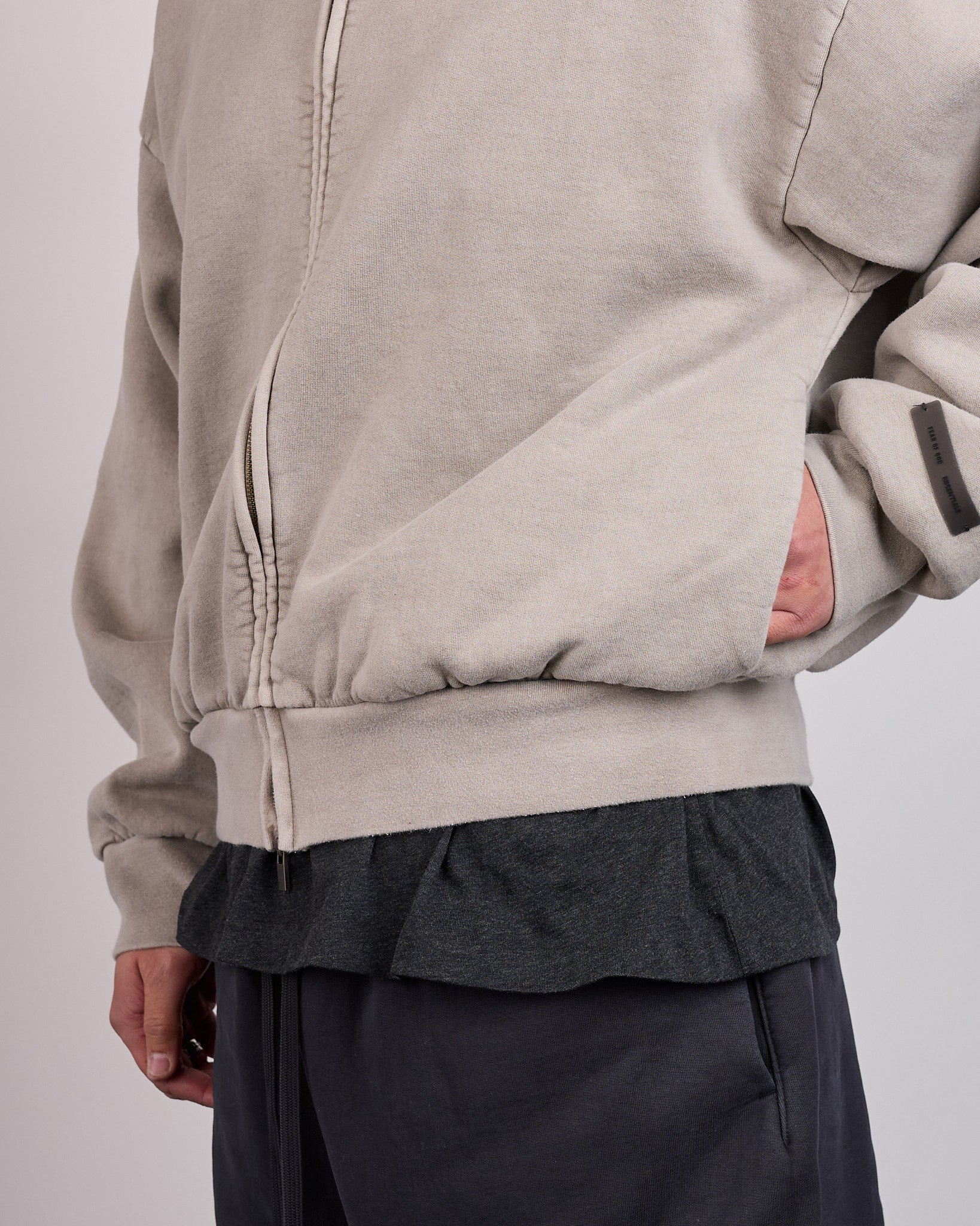 Fear of God Essentials Classic Zip Hoodie Smoke Grey – LESS 17