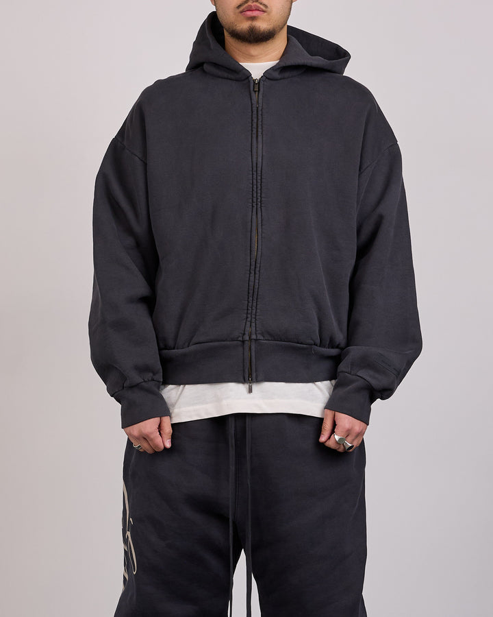 Fear of God Essentials Classic Zip Hoodie Vintage Black