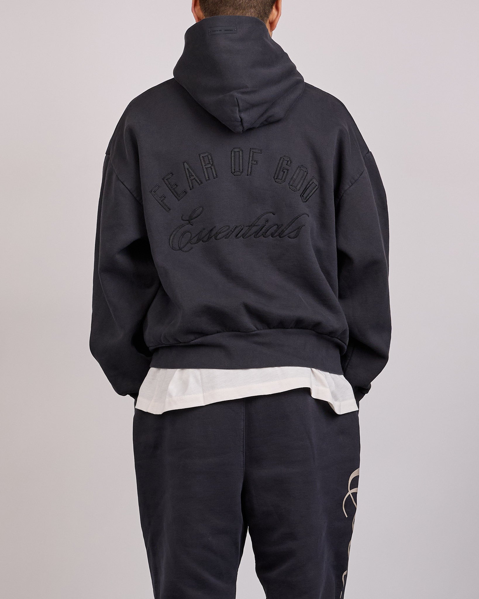 Fear of God Essentials Classic Zip Hoodie Vintage Black – LESS 17