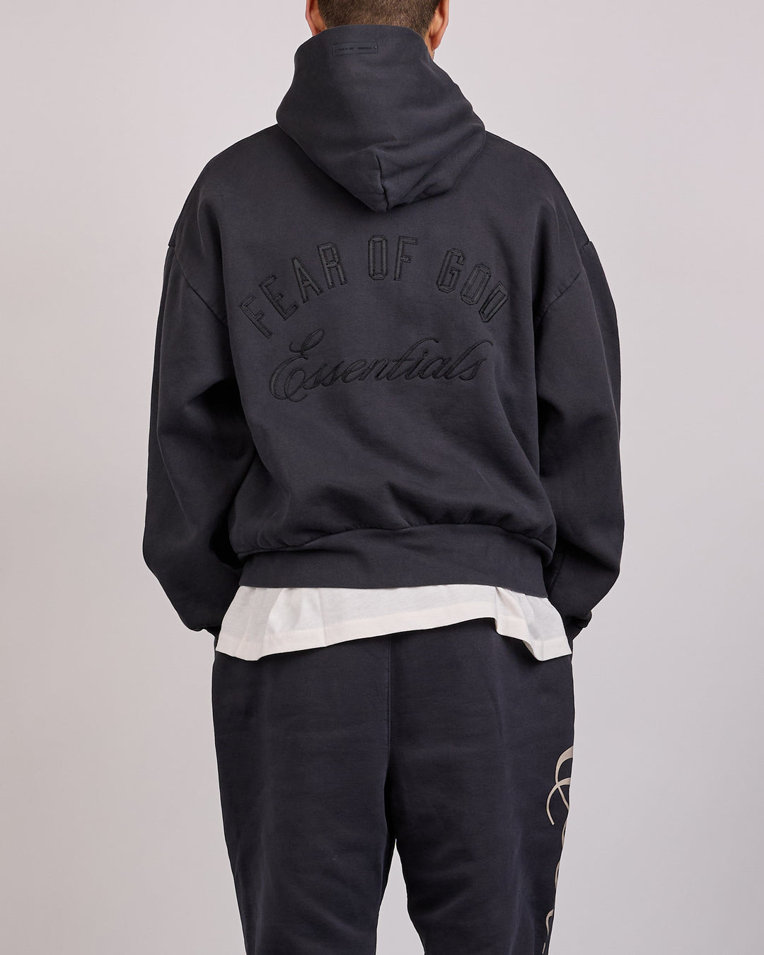 Fear of God Essentials Classic Zip Hoodie Vintage Black