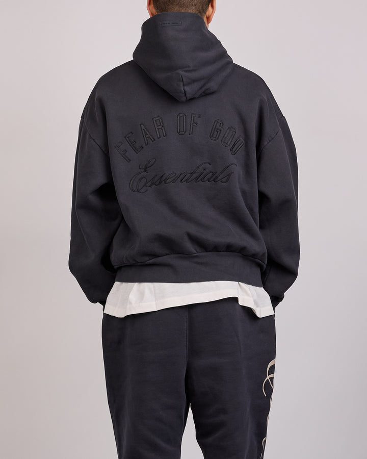 Fear of God Essentials Classic Zip Hoodie Vintage Black