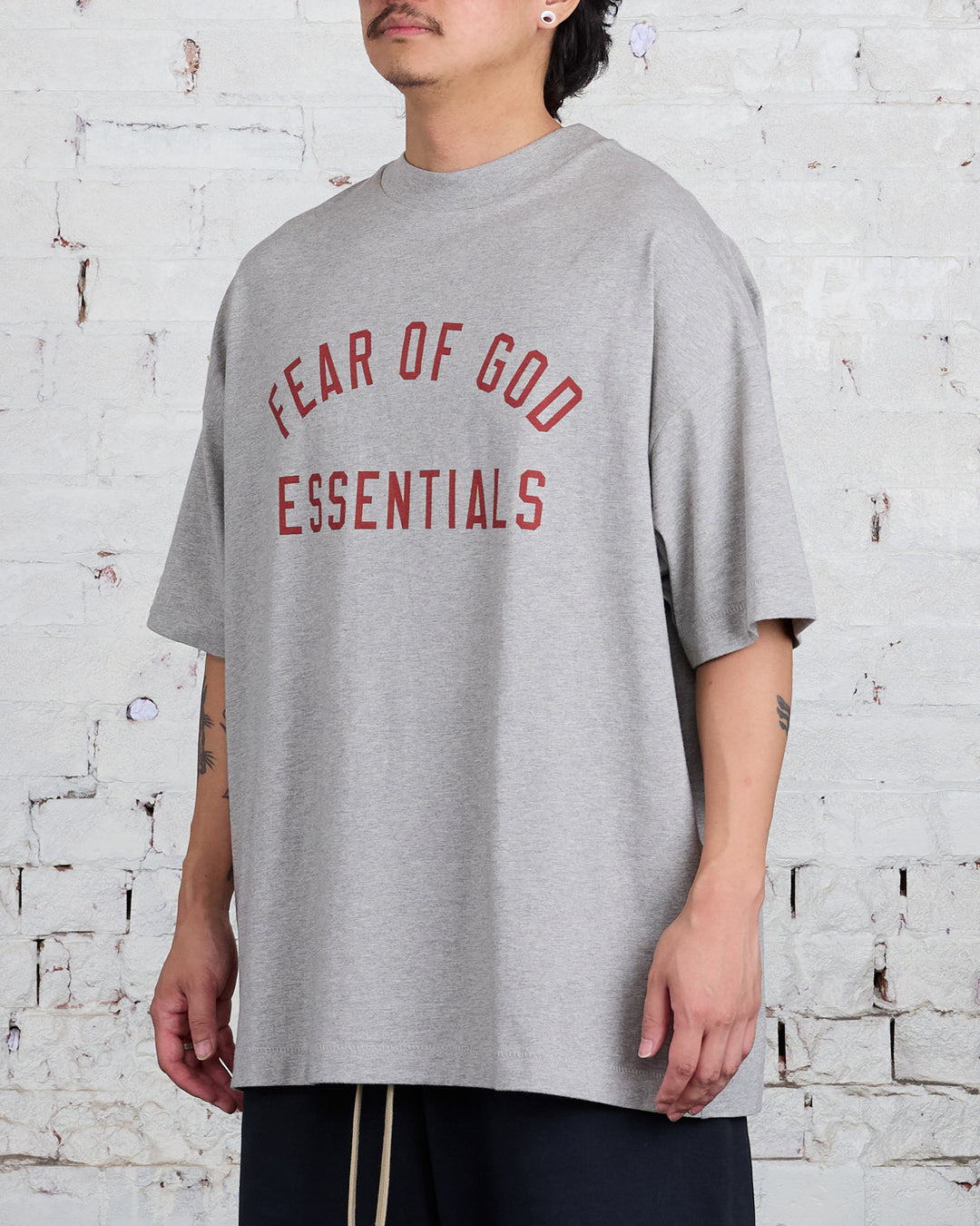 Fear of God Essentials Core Jersey Arch Tee Dark Heather