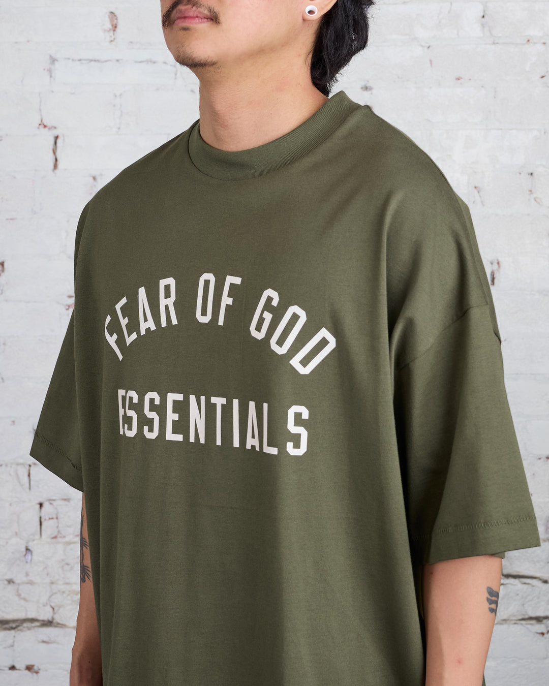 Fear of God Essentials Core Jersey Arch Tee Military