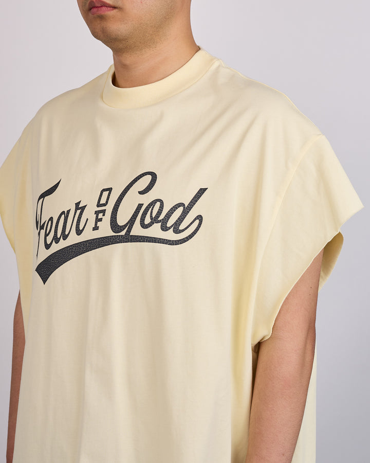 Fear of God Essentials Cut-Off 90's League T-Shirt Chalk