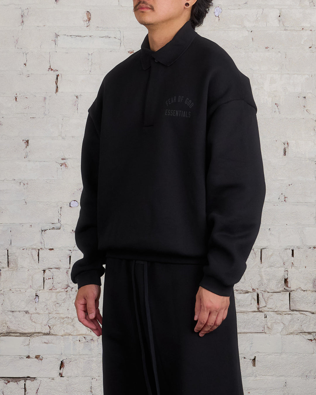 Fear of God Essentials Fleece Arch Polo Black