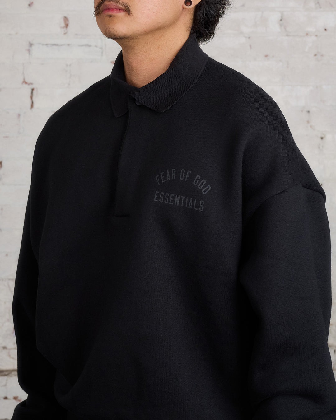 Fear of God Essentials Fleece Arch Polo Black