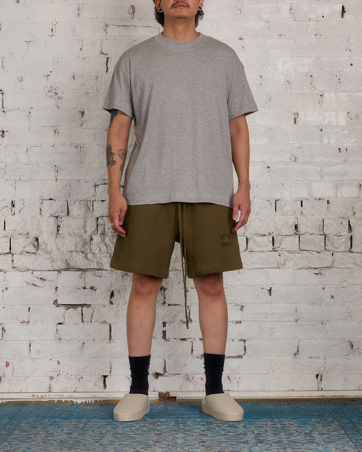 Fear of God Essentials Fleece Arch Soccer Short Olive