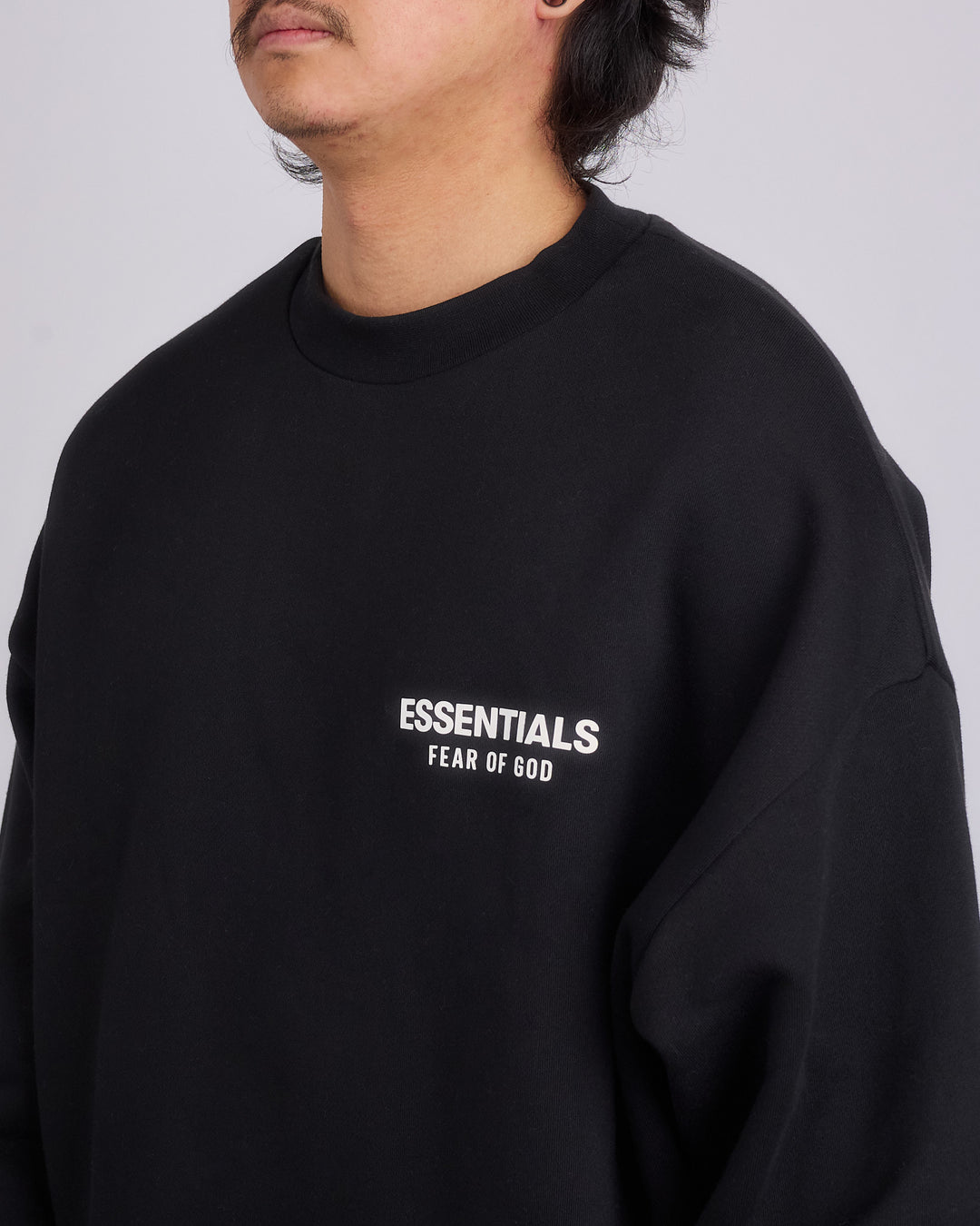 Fear of God Essentials Fleece Logo Crewneck Black