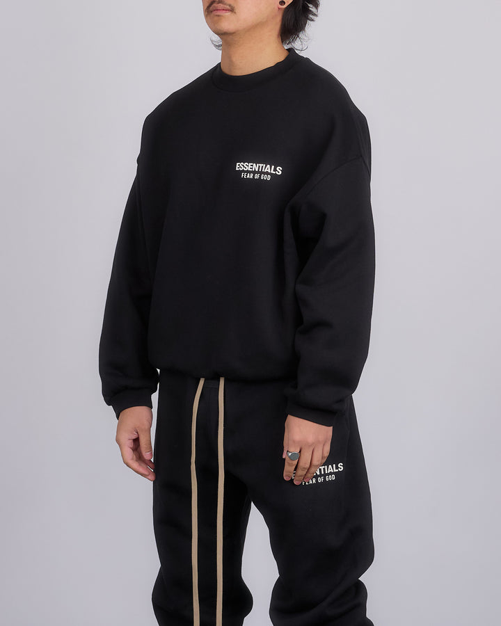 Fear of God Essentials Fleece Logo Crewneck Black