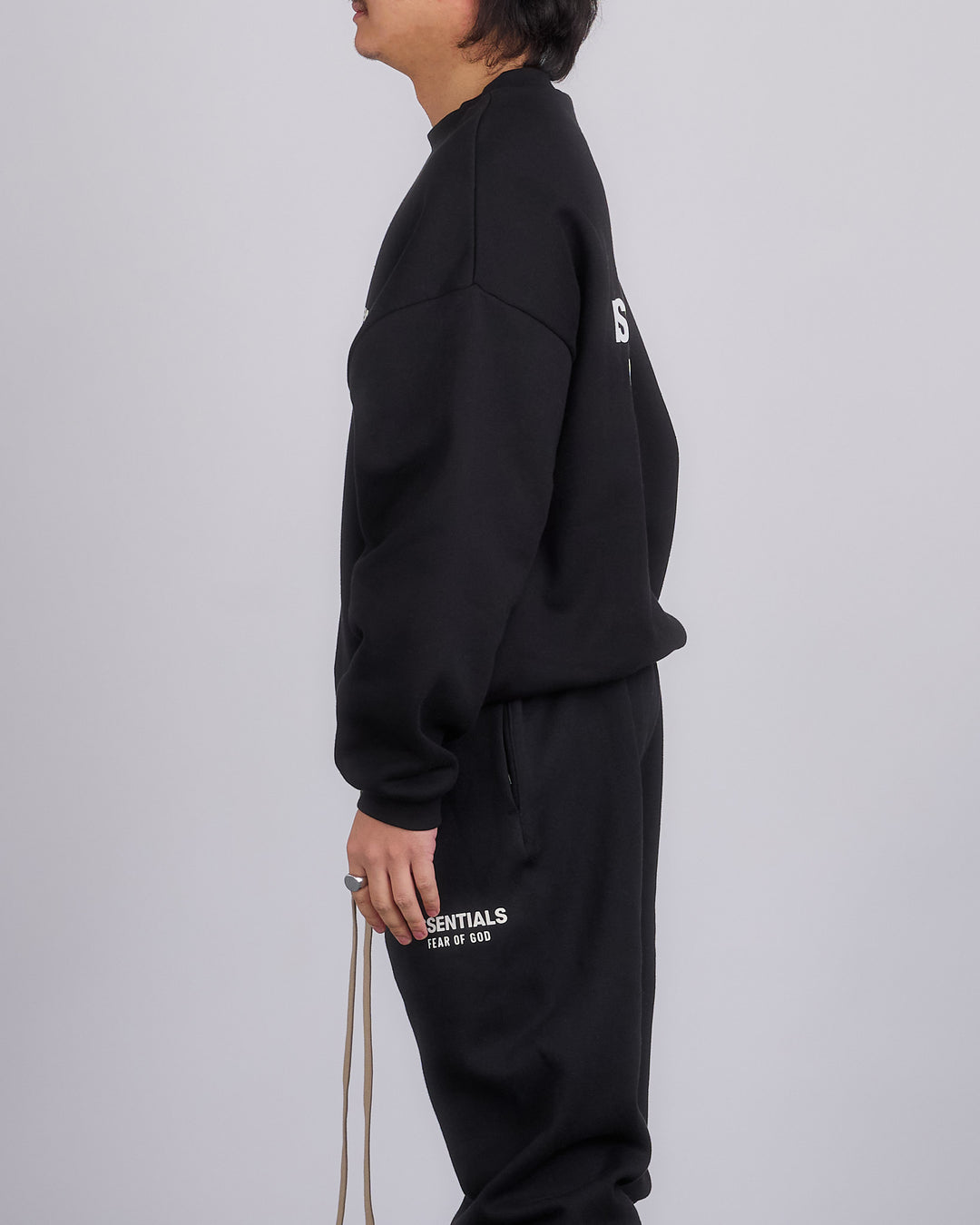 Fear of God Essentials Fleece Logo Crewneck Black