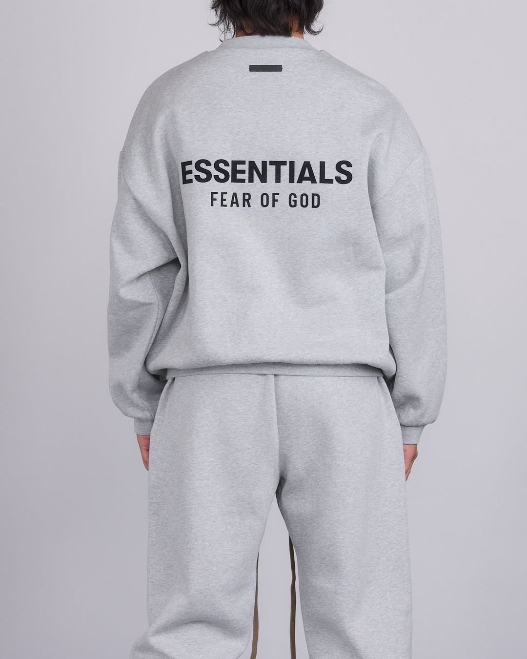 Fear of God Essentials Fleece Logo Crewneck Light Heather Grey