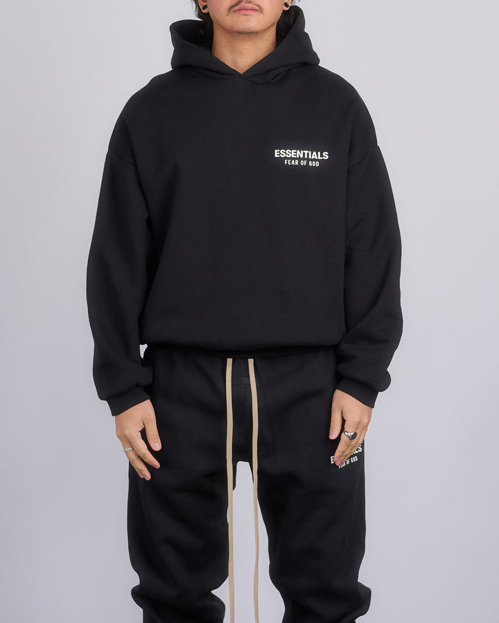 Fear of God Essentials Fleece Logo Hoodie Black