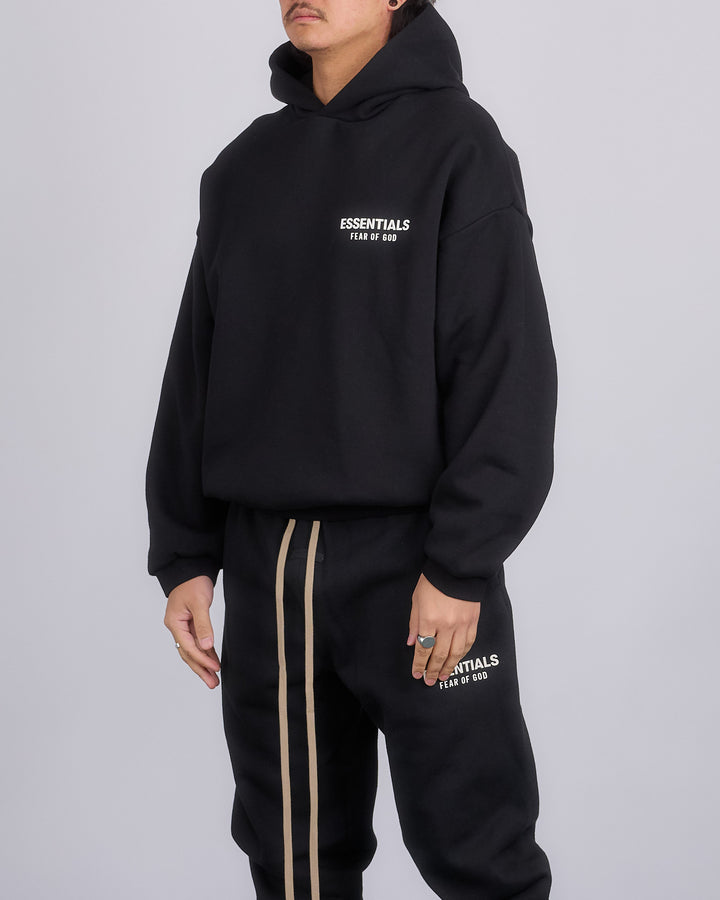 Fear of God Essentials Fleece Logo Hoodie Black