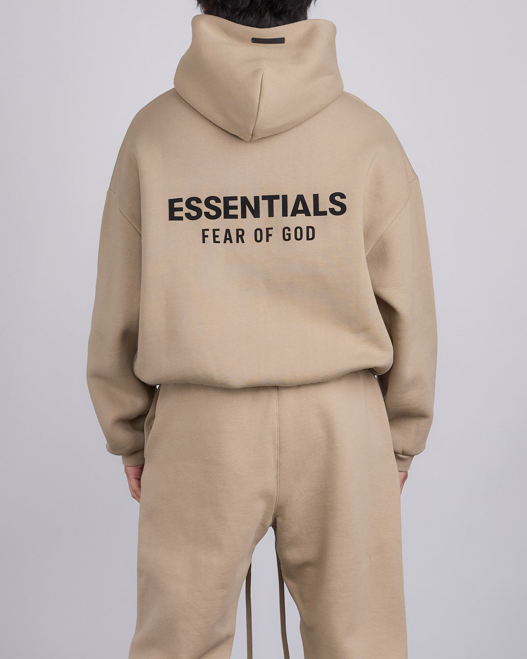 Fear of God Essentials Fleece Logo Hoodie Desert Sand