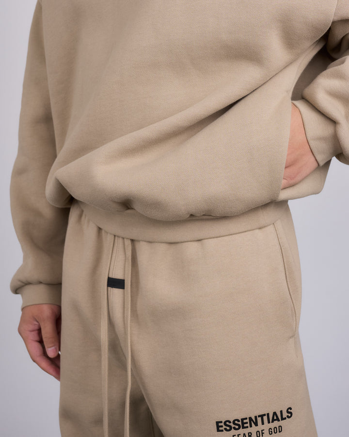 Fear of God Essentials Fleece Logo Hoodie Desert Sand