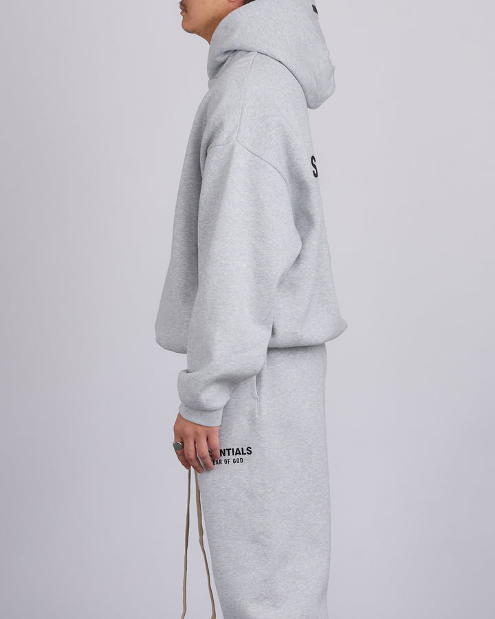 Fear of God Essentials Fleece Logo Hoodie Light Heather Grey