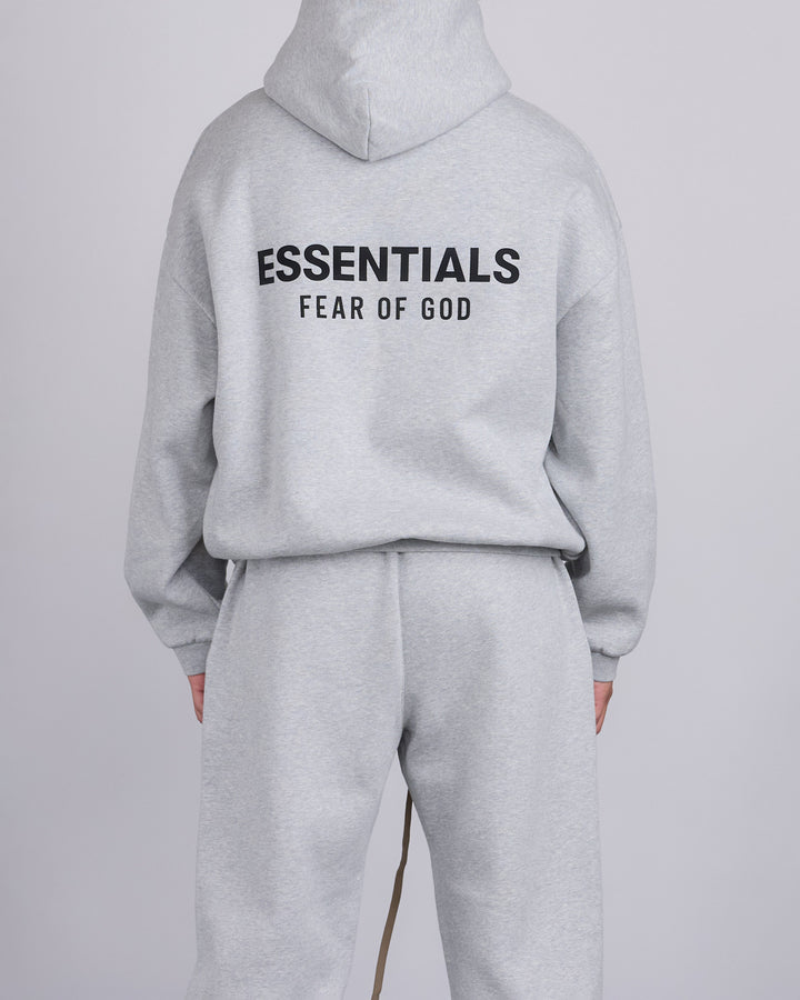 Fear of God Essentials Fleece Logo Hoodie Light Heather Grey