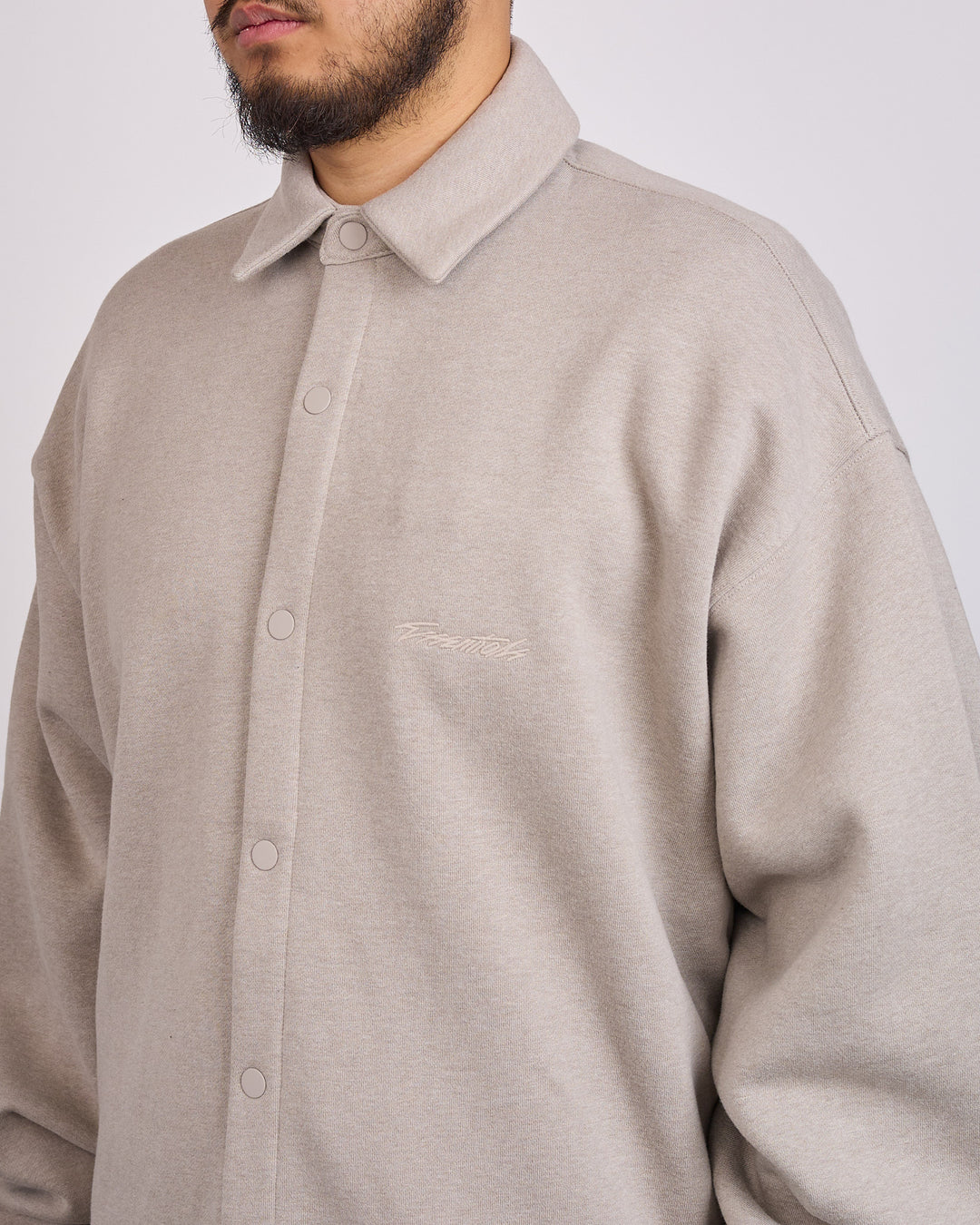 Fear of God Essentials Fleece Overshirt Pyrite Heather