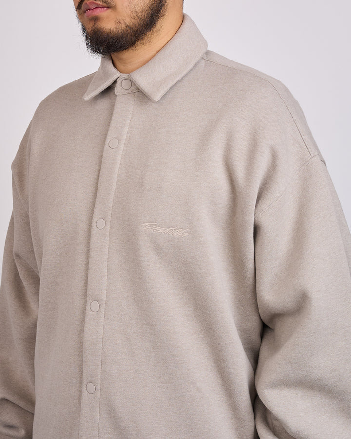 Fear of God Essentials Fleece Overshirt Pyrite Heather