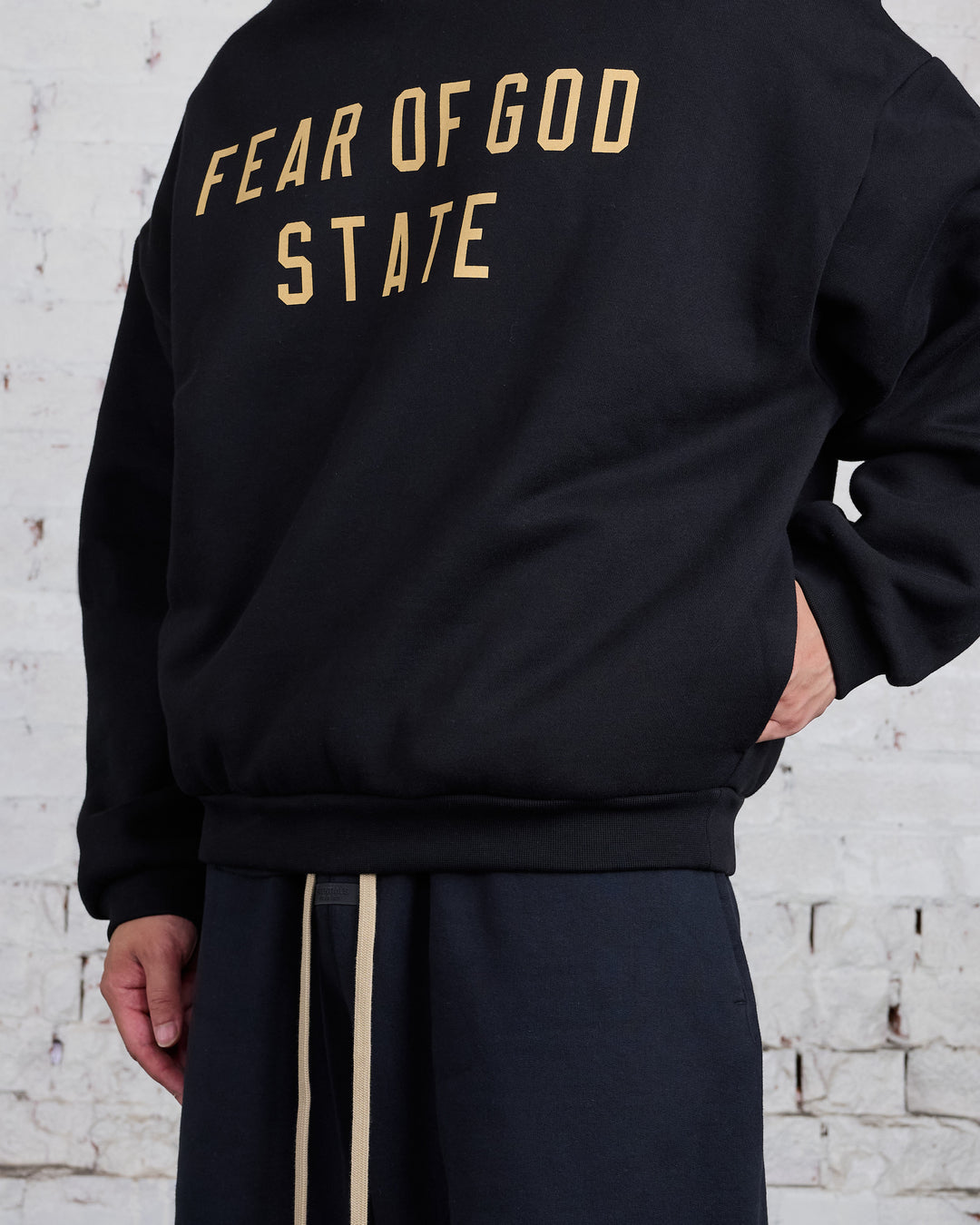 Fear of God Essentials Fleece State Hoodie Black