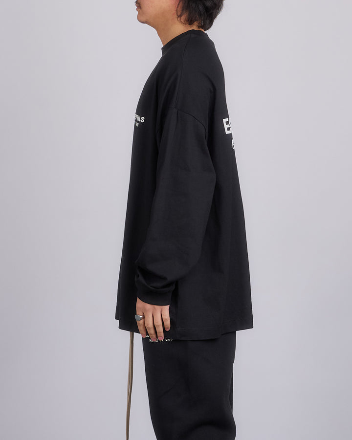 Fear of God Essentials Jersey Logo Longsleeve T-Shirt Black