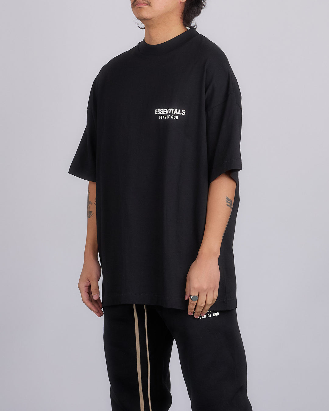 Fear of God Essentials Jersey Logo T-Shirt Black