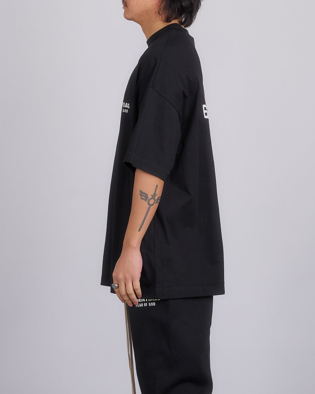 Fear of God Essentials Jersey Logo T-Shirt Black