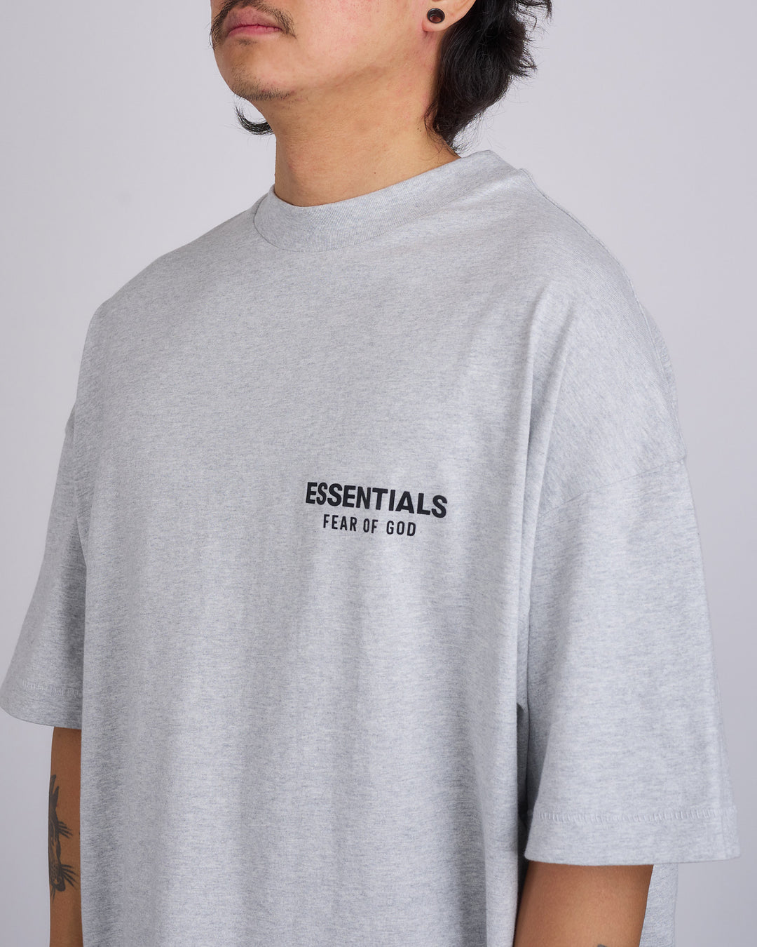 Fear of God Essentials Jersey Logo T-Shirt Light Heather Grey