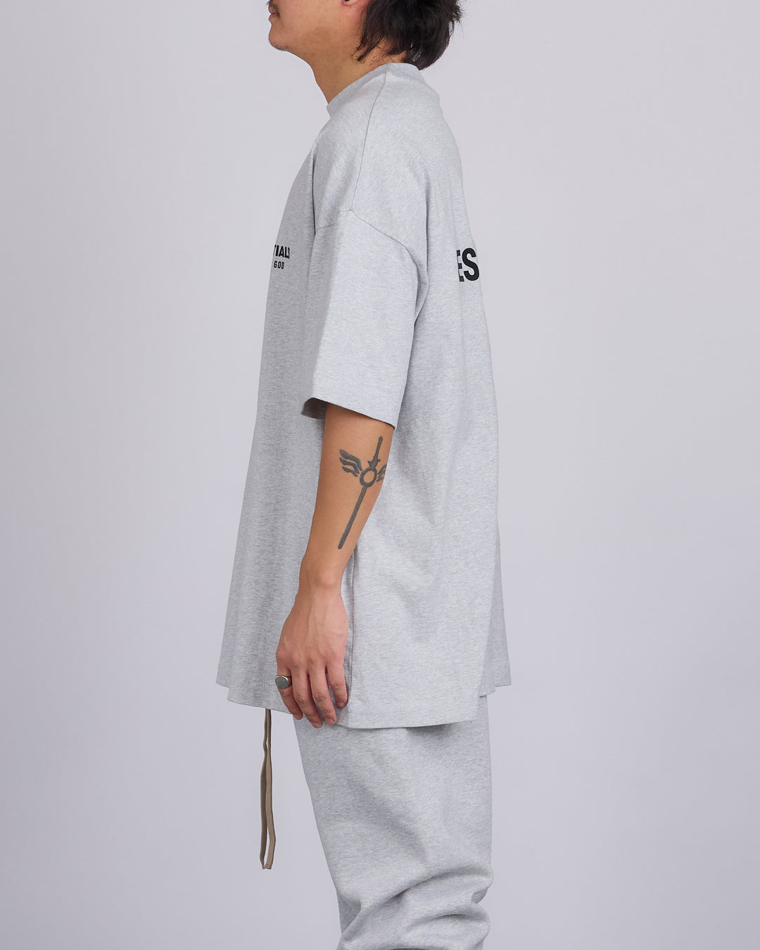 Fear of God Essentials Jersey Logo T-Shirt Light Heather Grey