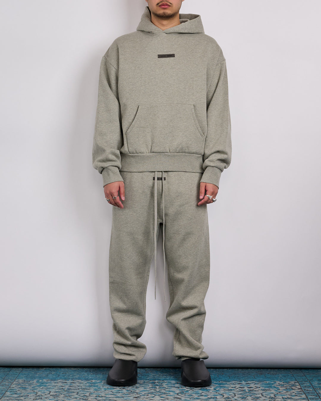Fear of God Essentials Metallic Classic Hoodie Concrete